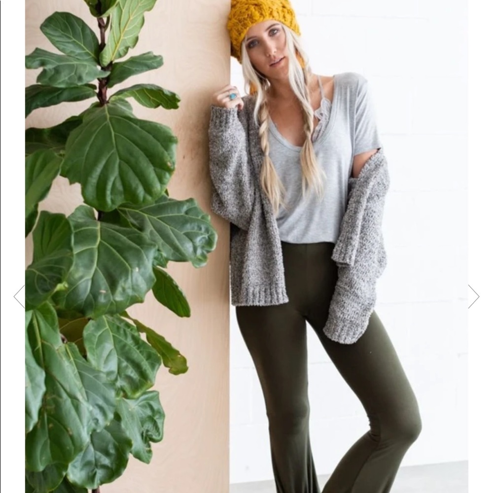 Cher Solid Flare Pants Pale Brick Bellbottoms S - image 6